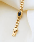 Amazing Star Sapphire Cabochon Vintage Curb Bracelet 18K Gold
