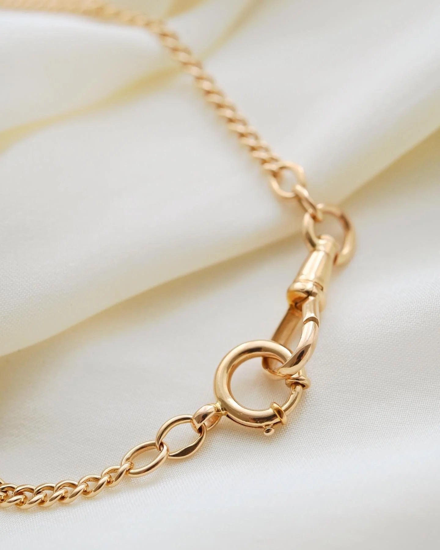 INCREDIBLE 19.5 Inches Antique Watch Chain Necklace 18K Gold 1900s