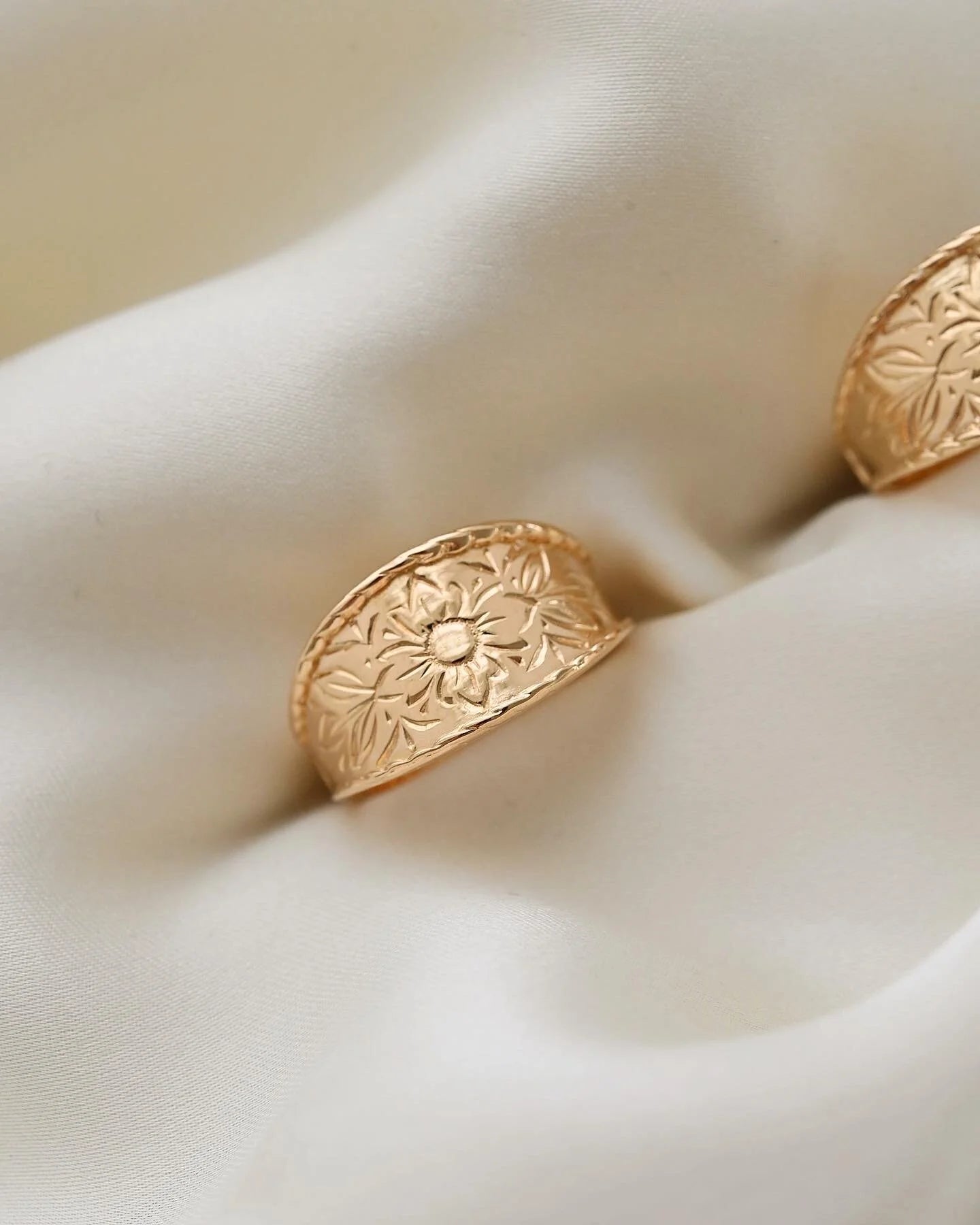 Swedish Vintage Cigarband Rings 18K Gold
