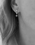 Diamond Stars Earrings 18K White Gold