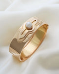 Amazing Swedish Vintage Bangle w Pearl 18K Gold 1957