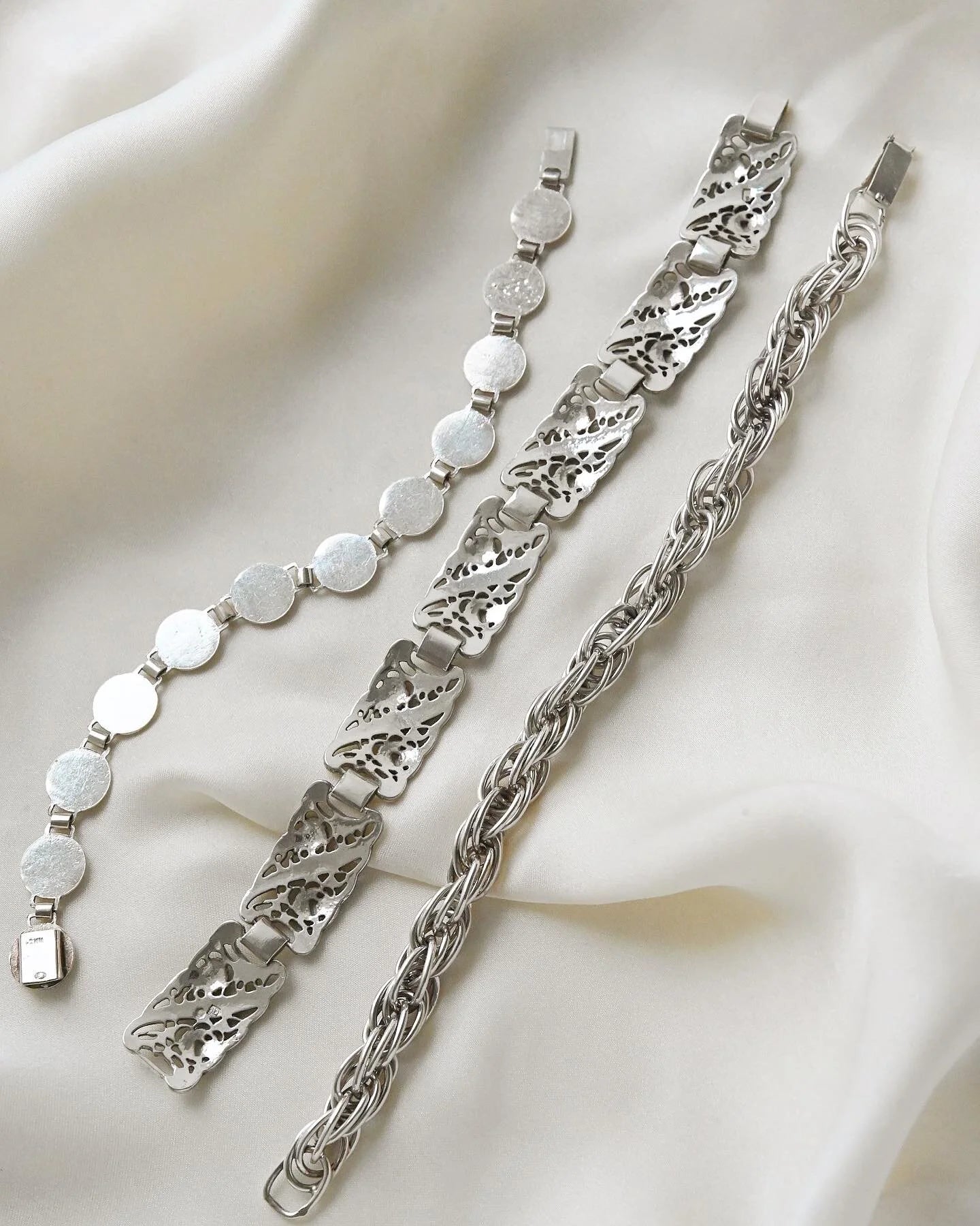 Three Scandinavian Sterling Bracelets Selling Separately