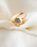 Big Ocean Blue Topaz Ring 18K Gold 1956