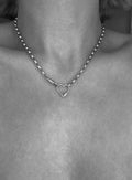 Stunning Rare Heart Connector and Dog Clip Biker Chain 14K Gold