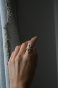 Bold Sculptural Diamond Ring 18K Sweden 1980s