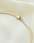 Beautiful Big Danish Vintage Brick Link Necklace 14K Gold 1970