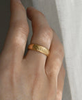Heavy, Magical Engraved Wedding Band 18K Gold
