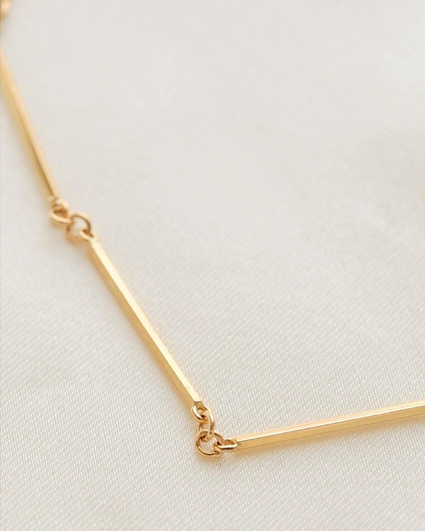 Long Perfect Bar Link Necklace 18K Gold