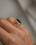 Black Onyx Ring 18K Gold 1962