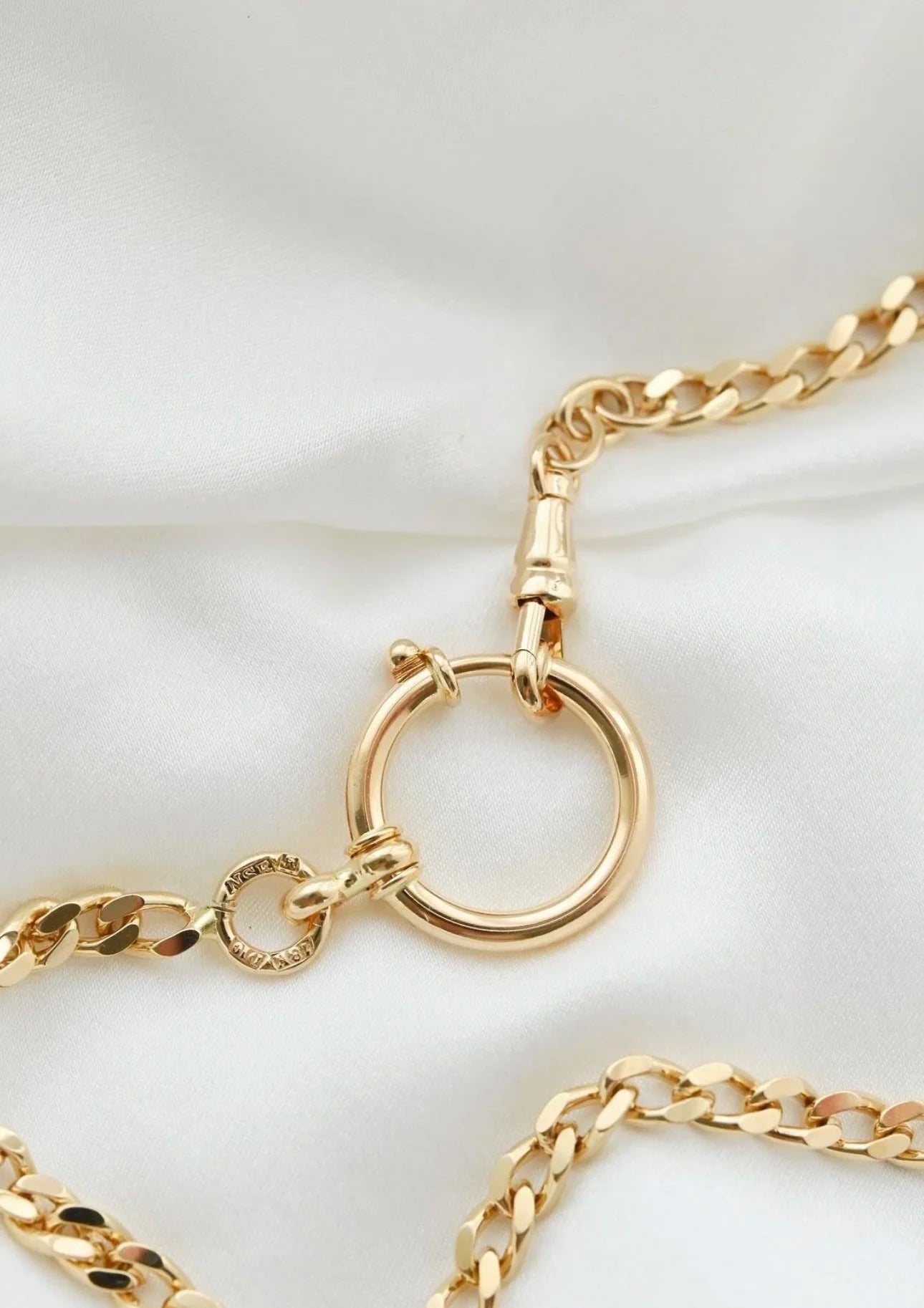 PERFECT Faceted Curb Link Watch Chain Bracelet 18K Gold Sweden
