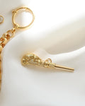 Antique Swedish Pocket Watch Key Pendant Monkey 18K Gold 1900