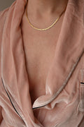 Beautiful Two Sided Special Braided Herringbone Necklace 18K Gold
