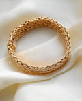 Heavy 27 Grams Italian Vintage Triple Mesh Rope Link Bracelet 18K Gold