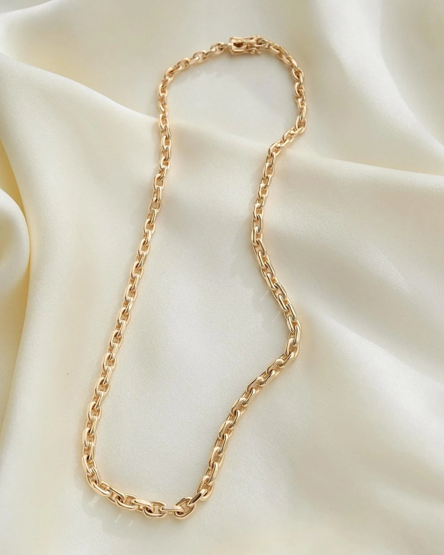 Perfect Sexy Danish Anchor Link Chain 14K Gold 1970s
