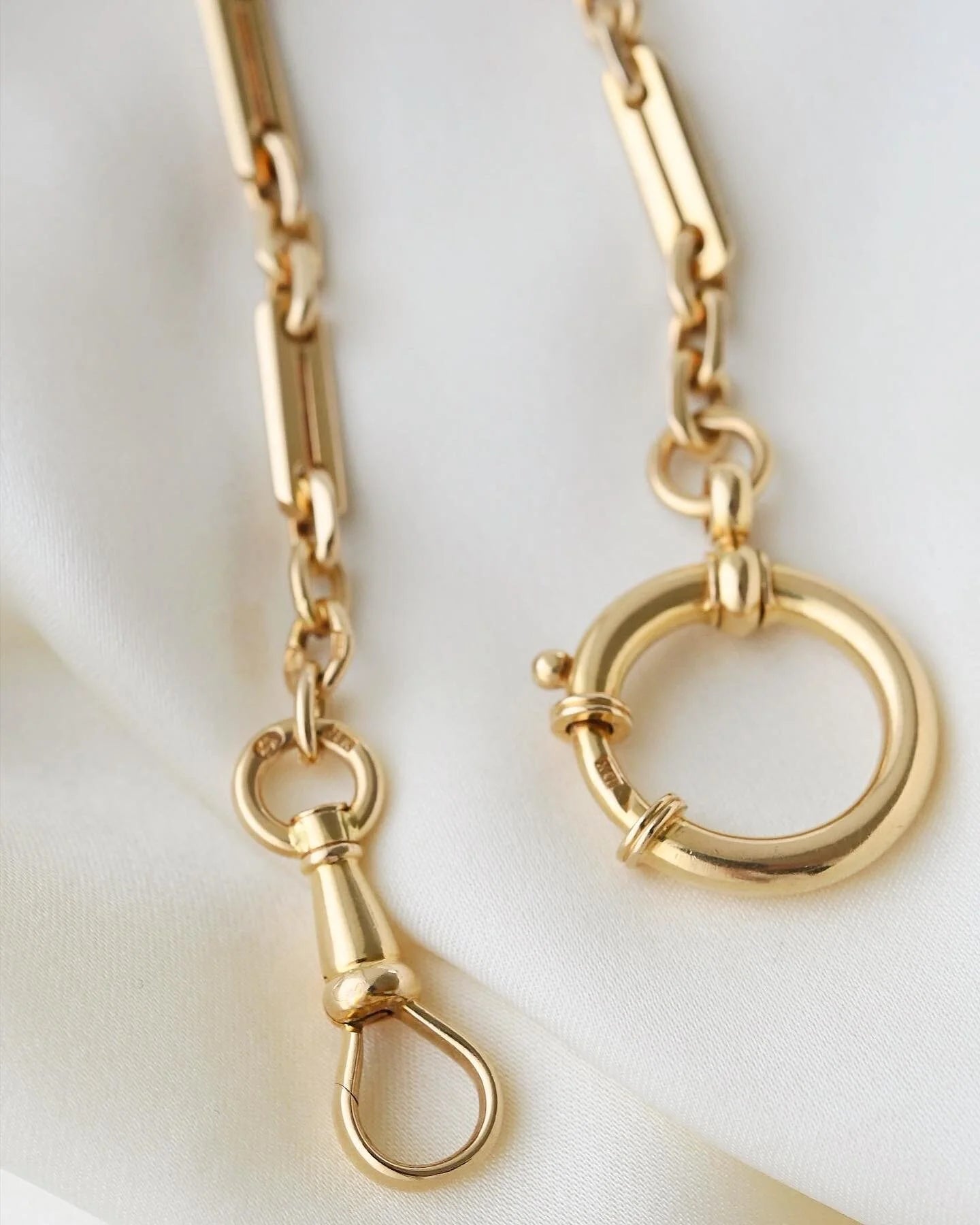 Sublime Heavy Swedish Watch Chain 18K Gold 1920s