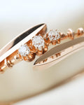 Sublime Antique Old Mine Cut Diamond Bangle 18K Gold Beg 1900s