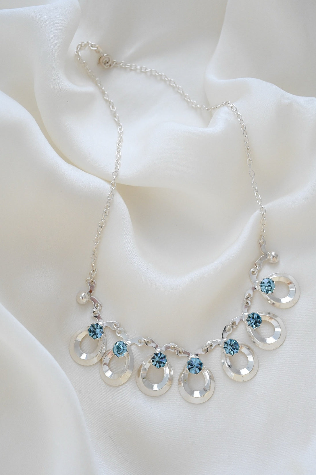 Gorgeous 1940s Vintage Hermann Siersbøl Sterling Silver Necklace Denmark