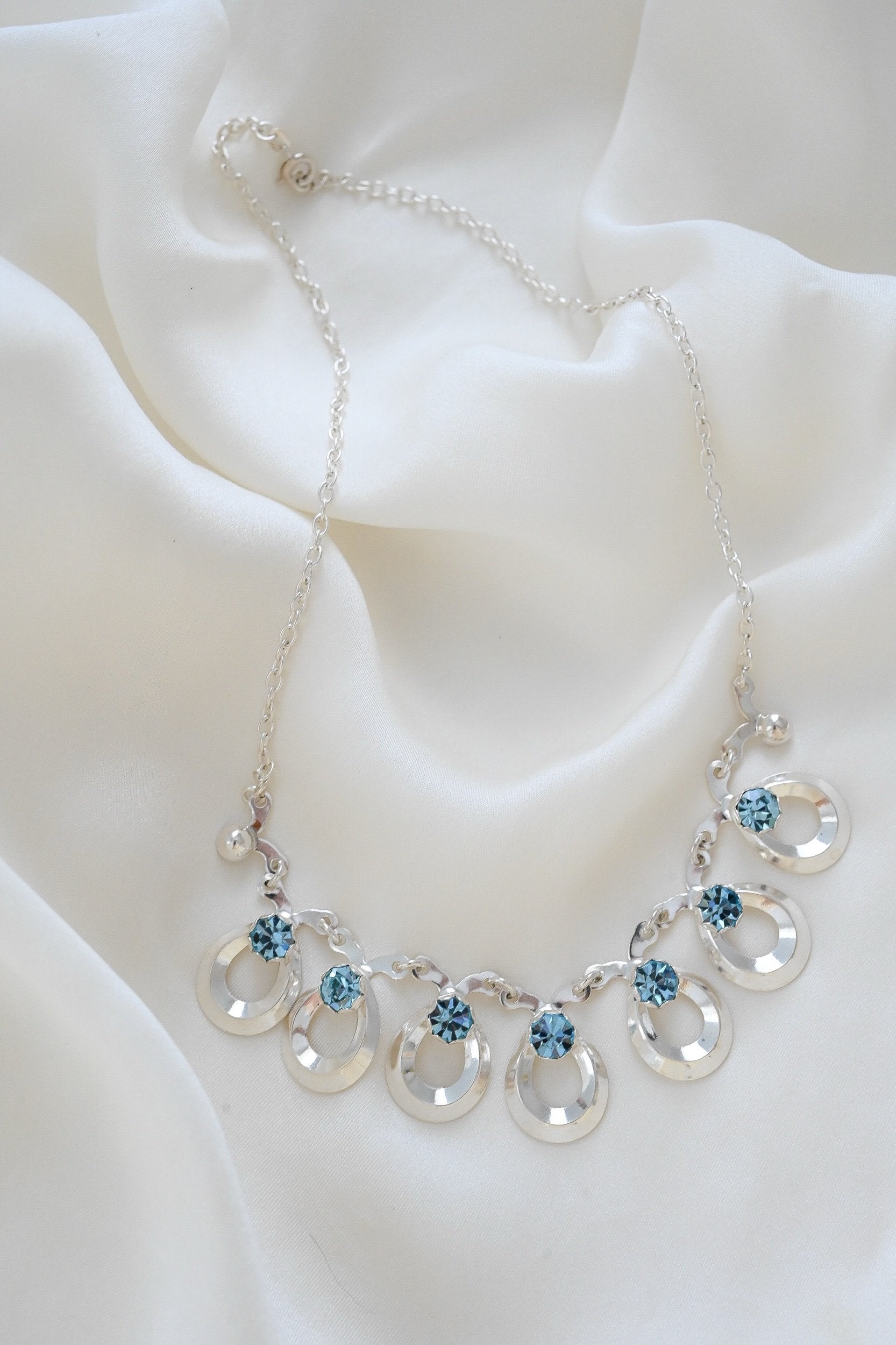 Gorgeous 1940s Vintage Hermann Siersbøl Sterling Silver Necklace Denmark