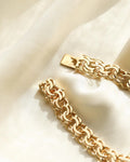 Big Heavy Vintage Brick Link Bracelet 14K Gold 1960s