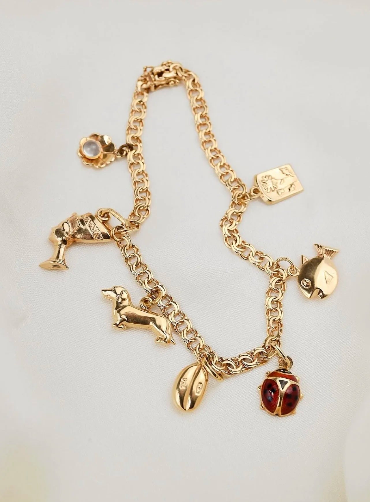 The Cutest of Cutest Charm Bracelet 18K Gold Vintage Sweden 1960s