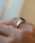 Swedish Vintage Signet Ring w Bloodstone 18K Gold