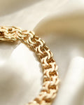 Big Heavy Vintage Brick Link Bracelet 14K Gold 1960s