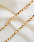 Long 19.5 Inches Italian Vintage Rolo Link Chain 18K Gold