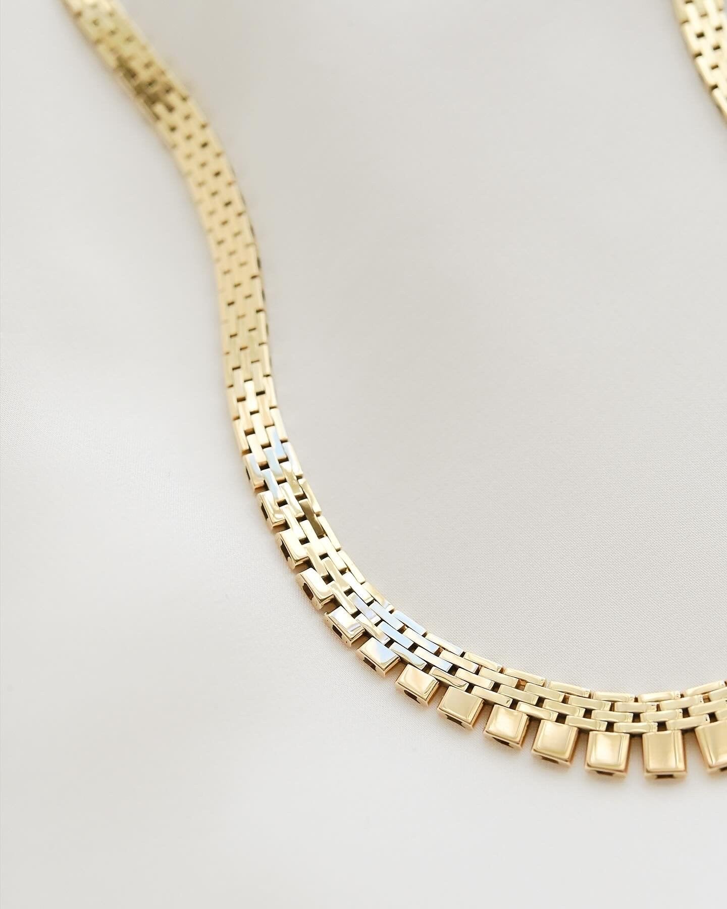 Superb 30 Grams Danish Vintage Mid Century Necklace 14K Gold 1970s
