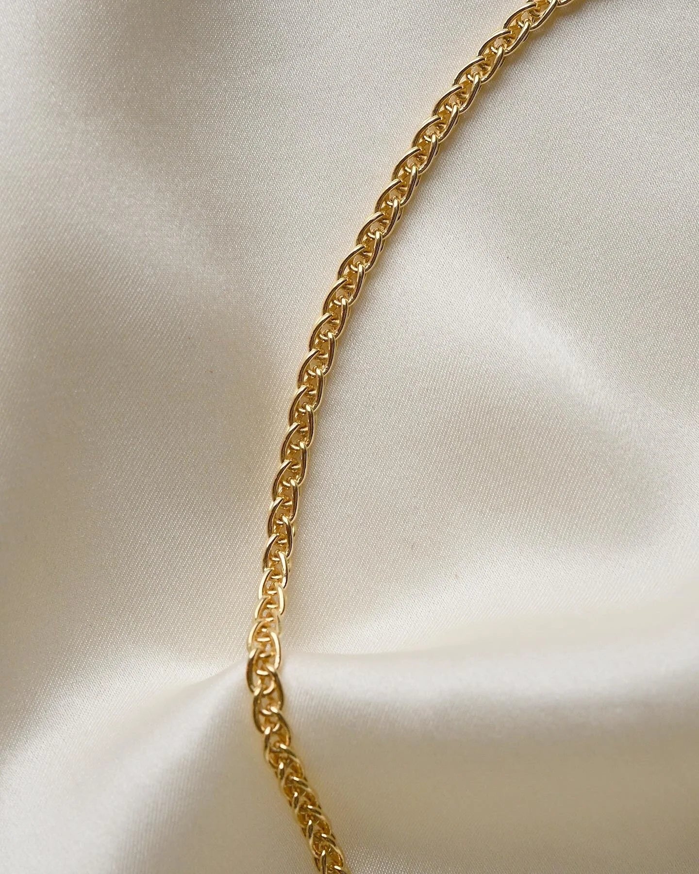 Gorgeous Vintage Wheat Link Chain 14K Gold 1980s