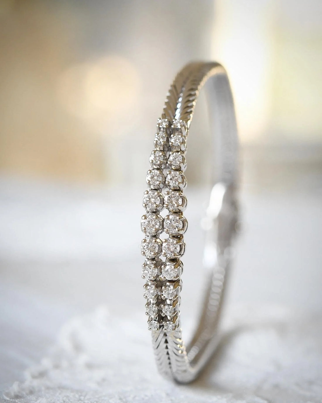 Special Danish 1.20ct Diamond Bracelet 18K White Gold 26grams