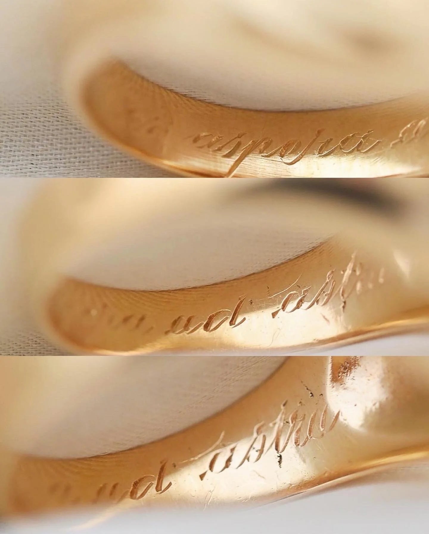 Swedish Vintage Signet Ring Incribed Latin 18K Gold Beg. 1900s