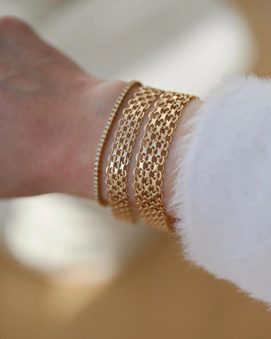 Gorg Glowing Swedish Vintage Bracelets Selling Separately 18K Gold 1960s