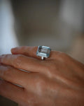 Resizing included! Extraordinary Aquamarine x Diamond x Platinum Ring 1900s