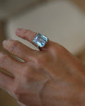 Resizing included! Extraordinary Aquamarine x Diamond x Platinum Ring 1900s