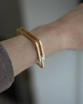 Perfect Scupltural Danish Vintage Bangle By Jørgen Rasmussen 14K Gold 1970s