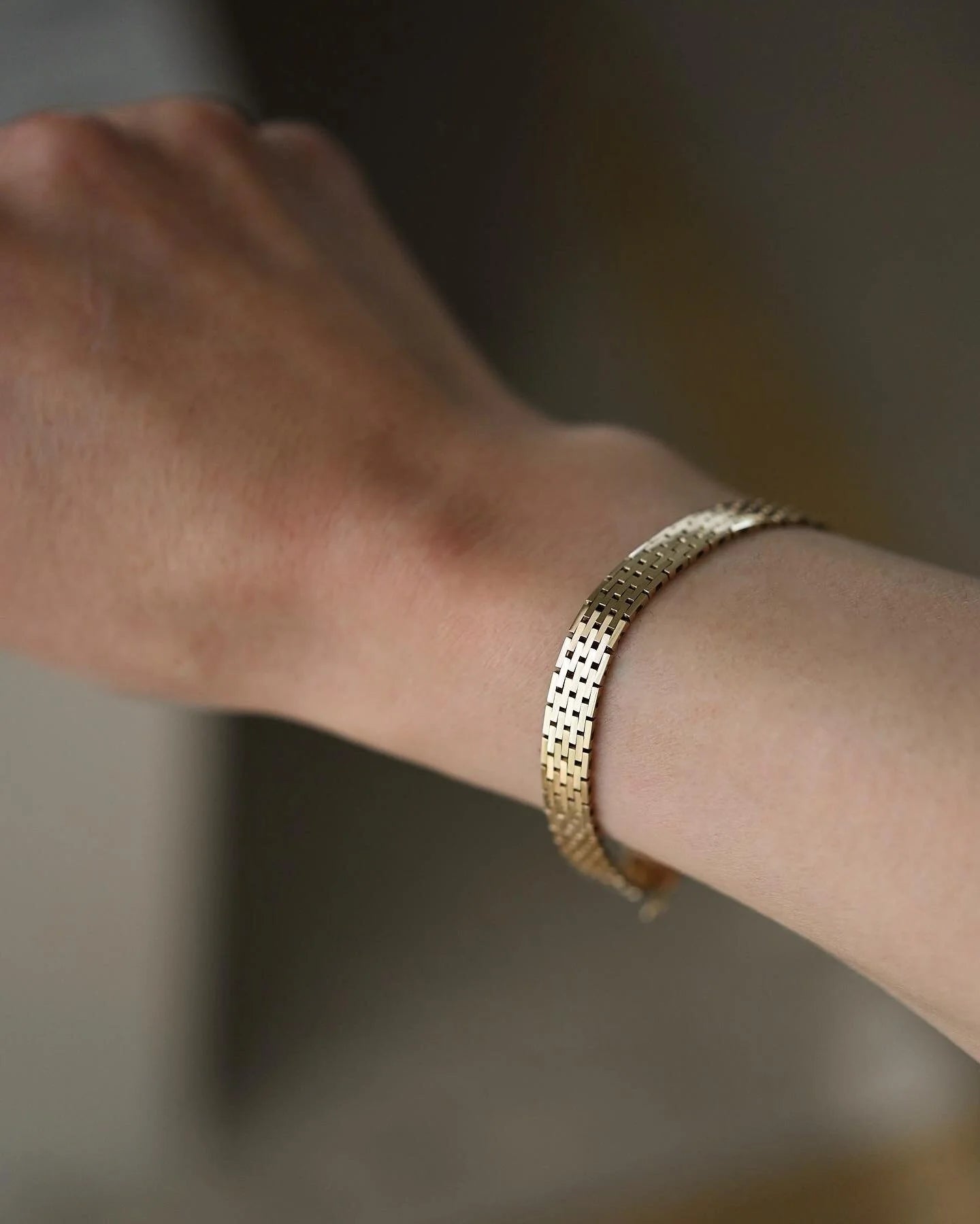 Danish Brick Link Bracelet by Charles Ø 14K Gold 1962-1972