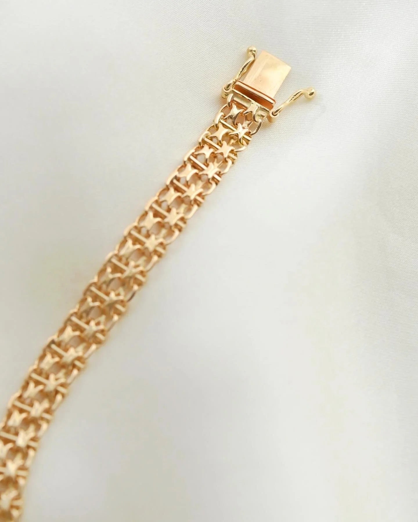 Star Link Bracelet Vintage Sweden 1965 18K Gold
