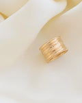 Sublime Wide Heavy Vintage Band 18K Gold