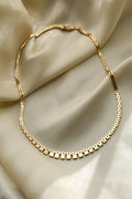 Beautiful Danish Vintage Brick Link Necklace 14K Gold 1960