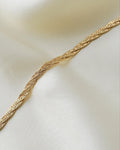 Beautiful Two Sided Special Braided Herringbone Necklace 18K Gold