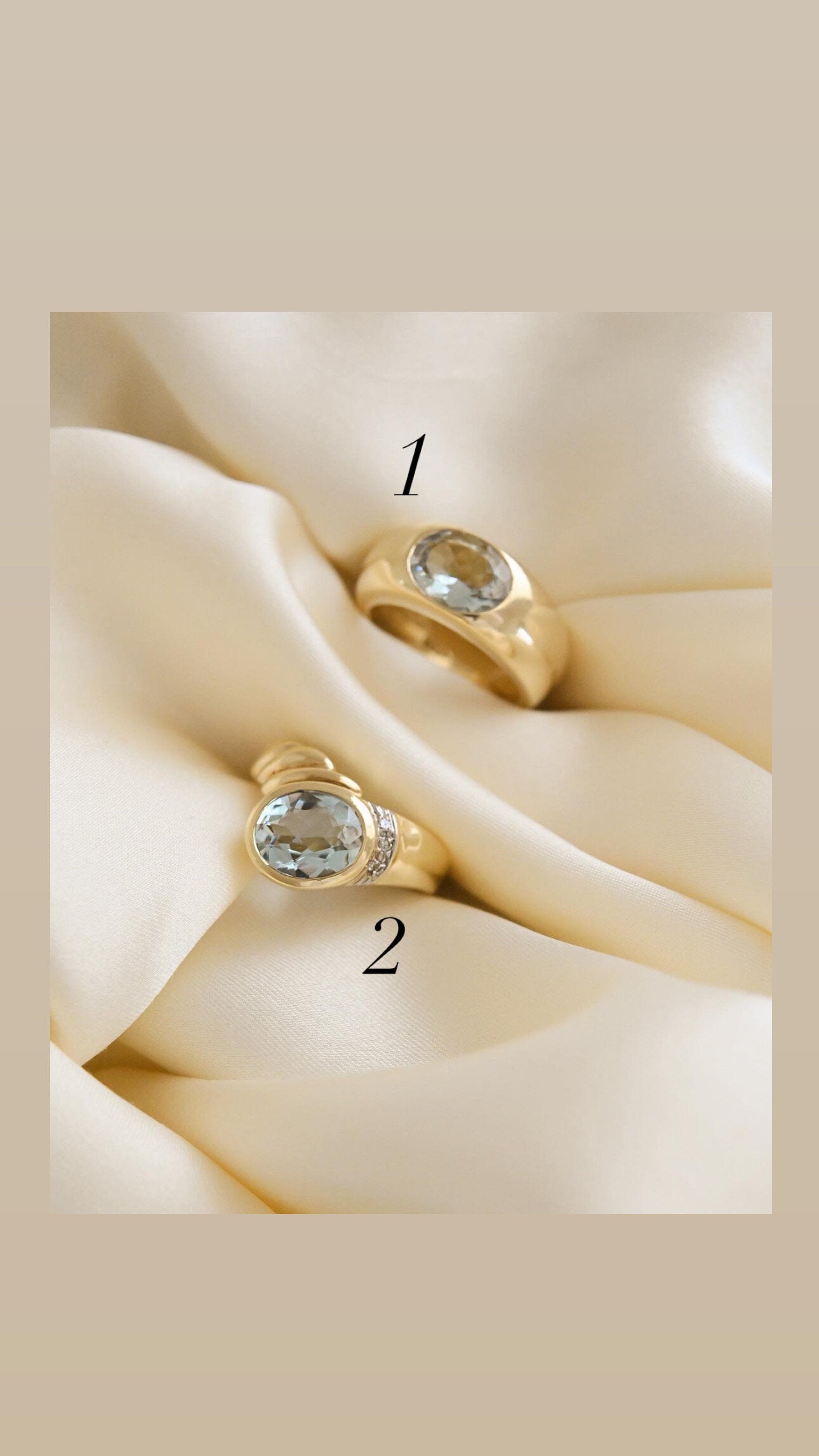 Amazing Vintage Aquamarine Rings 14K Gold