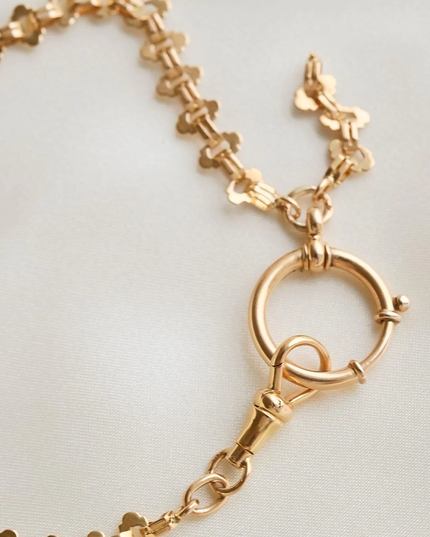 Special Swedish Antique Art Deco Watch Chain 18K Gold 1920s