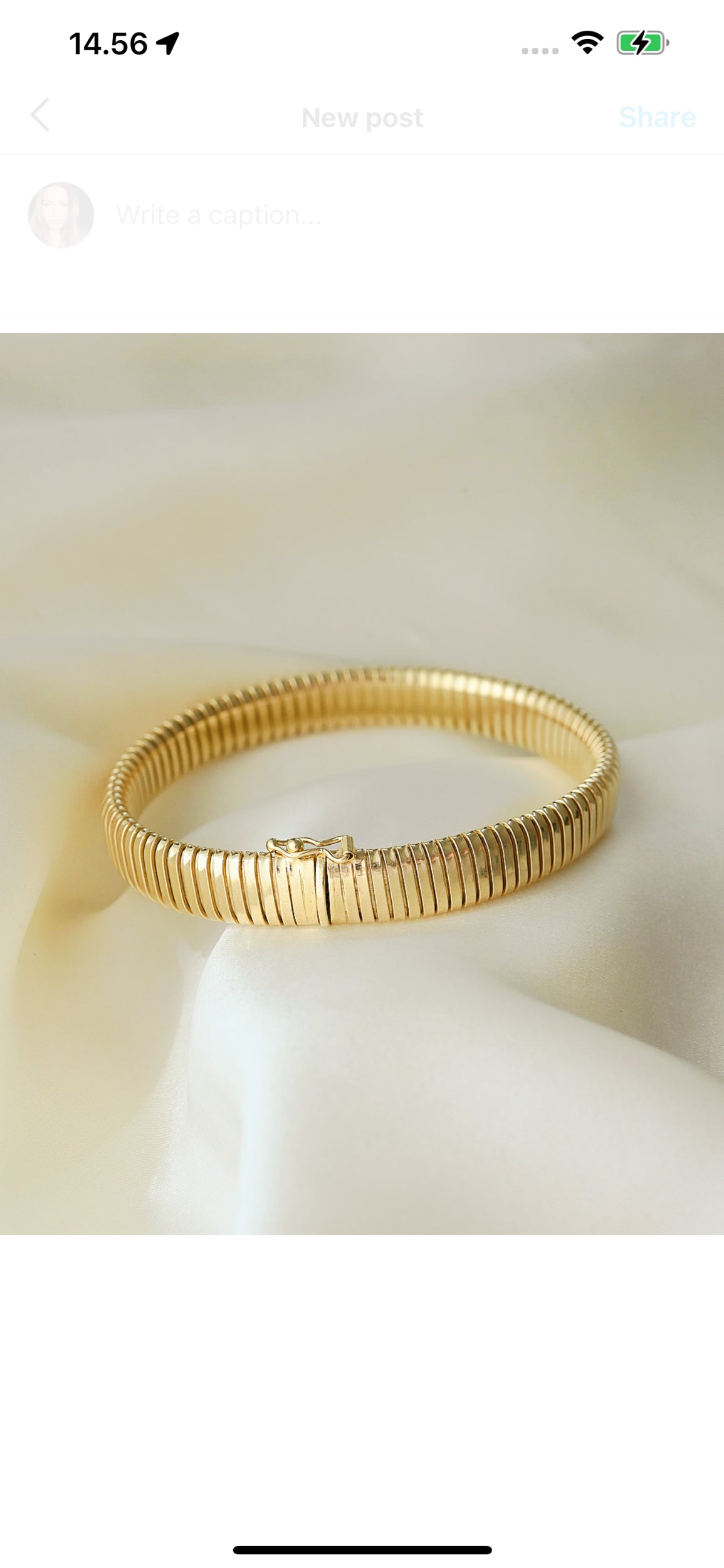 Rare Vintage Tubogas Bracelet 14K Gold 1970s