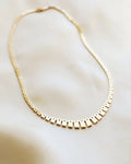 Glowing Gold Baby Brick Necklace Danish Vintage 14K Gold 1970