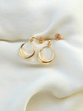 Timeless Vintage Stud Hoop Earrings 18K Gold