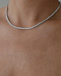 The Diamond Tennis Necklace of Your Dreams 3.50 Carats 18K White Gold