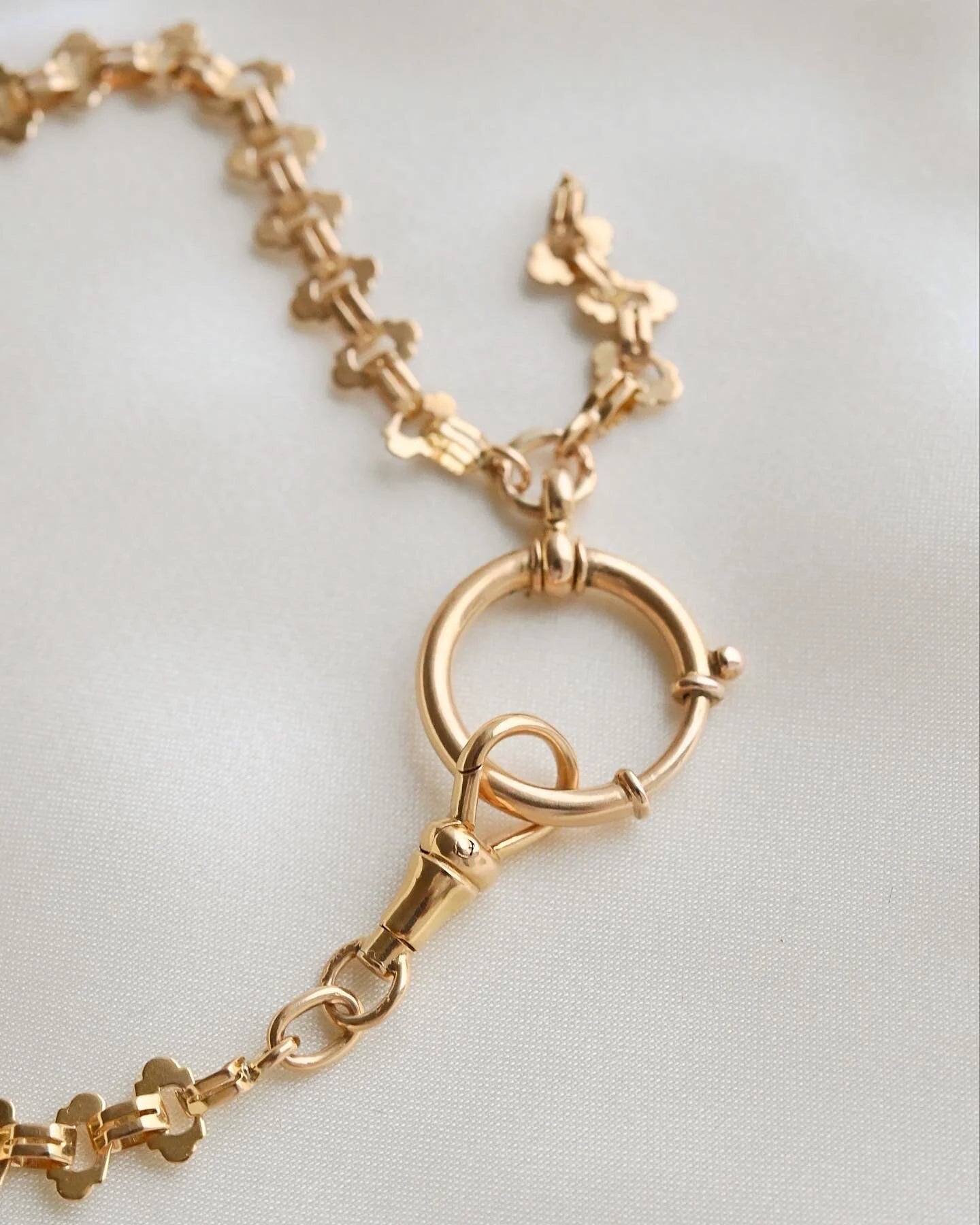 Special Swedish Antique Art Deco Watch Chain 18K Gold 1920s