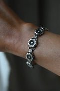 76 Year Old Swedish 18 Grams Vintage Silver Flower Bracelet 1946