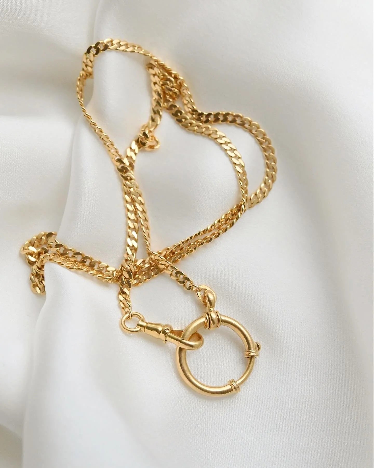Rare 18.5 Inches Antique Curb Watch Chain 18K Gold 1910