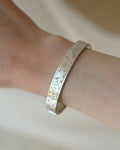 Divine Antique Flower Bangle Sterling Silver 1930s